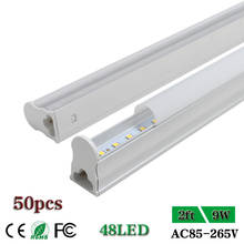 CNSUNWAY  Led Tube T5 Integrated 600mm 60cm 2ft T5 Led Tube Light Lamp LED Fluorescent Wall Lamps Light 9W Milky Cover 50pcs 2024 - купить недорого