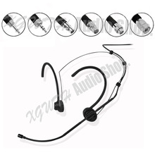 Black Dual Hook Head Headset Microphone For Sennheiser G1 G2 G3 G4 Wireless Condenser 3.5mm 1/8" Screw Lock Stereo Mic 2024 - buy cheap