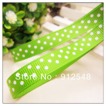 Green Grosgrain Ribbon for Gifts Wrapping Crafts 3/8" White Polka Dot Fabric Ribbon 20yd DIY Handmade Sewing Hair Banding 2024 - buy cheap