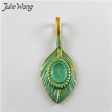 Julie Wang 20 Uds de aleación verde Matcha creativo hojas de Banana colgante del collar del encanto resultados antiguo accesorios de fabricación de la joyería 2024 - compra barato