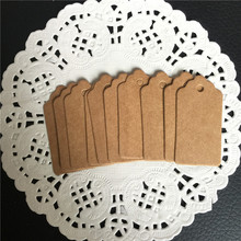 Etiquetas de papel Kraft cuadradas para decoración de comida, etiquetas de regalo de boda, 2x4cm, color marrón, de Embalaje Etiqueta, 100 Uds. 2024 - compra barato