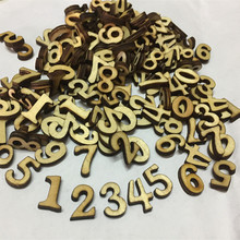 100Pcs 15mm DIY Blank wood color 26 mixed numbers Birthday Party Supplies Wedding Decoration Hand-made Graffiti Buttons 2024 - buy cheap