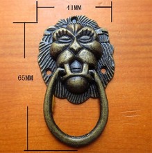 European rural style furniture handle classical zinc alloy pull bronze lion head rings for cabinet or drawer 10PCS 2024 - buy cheap