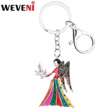 WEVENI Enamel Star Lucky Zodiac The Virgo Key Chain Women keychain Gift Pendant Charms Keychain Car key Wallet Jewelry 2018 News 2024 - buy cheap