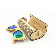 Hot Vintage Hecho A Mano cilindro caja de Los Vidrios de Bambú Natural gafas de Sol Protector Caja de Almacenamiento de Madera caja de vidrios 2024 - compra barato