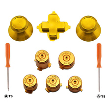 ONE Golden Metal Thumbstick Joystick Analog Cap Bullet ABXY Guide Button D-Pad Dpad Button Screw Driver For Xbox one Controller 2024 - buy cheap