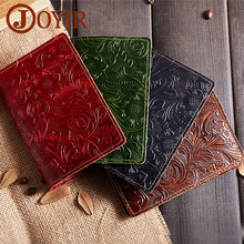 JOYIR Luxury Genuine Leather Passport Holder Wallet Women Passport Cover Purse Brand Credit&Id Card Pouch Embossed Travel Wallet 2024 - buy cheap