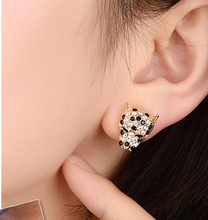 Luxury 2014 New Fashion Korean Exquisite   High Quality Cystal Rhinestone Sexy Lady Leopard  Stud Earrings E2293 2024 - buy cheap