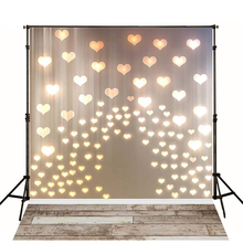 MEHOFOTO фон для фотосъемки с изображением золотых сердец и светящейся деревянной доски для новорожденных фон для свадебной фотосъемки Фотостудия 2024 - купить недорого