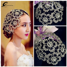 Luxury Vintage  Prom Pageant Crown Rhinestone Flower Bridal Headband Tiara Wedding Hair Accessories Bridal Headpiece 2024 - buy cheap