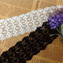 5yards/Lot Diy handmade accessories White or Black vintage cotton embroidery hollow lace trim 8cm wide-QX 2024 - buy cheap