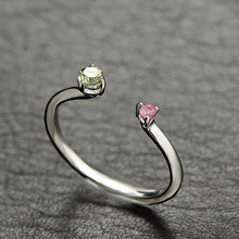 Женское турмалиновое кольцо FNJ, кольцо из серебра 925 пробы с натуральным камнем, регулируемое ювелирное изделие, размер США 2024 - купить недорого