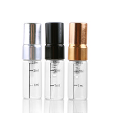 Empty Transparent Glass Graduated Perfume Spray Refillable Bottle  Gold/Silver/Black Lid 3ml 5ml 10ml Cosmetic Container 50pcs 2024 - buy cheap