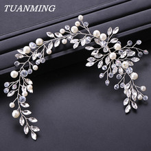 Pearl Rhinestone Headband For Bride Hair Accessories Rhinestone Headband Bridal Hairbands Pearl Hair Jewelry Tiaras 2024 - buy cheap