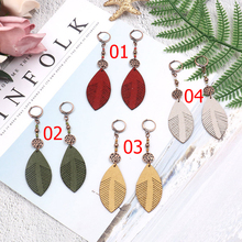 4 cores Folha Feather Dangle Brincos Boho Franja De Couro Do Vintage de Couro PU Queda Brincos Para As Mulheres Jóias Étnicas Atacado kolczyki 2024 - compre barato