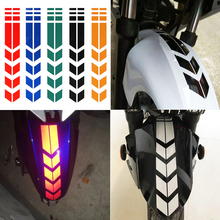 Motorcycle Reflective Stickers Wheel Fender Safety Warning Arrow Tape Decals for Honda Yamaha Kawasaki Suzuki Harley 2024 - buy cheap