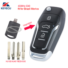 KEYECU Replacement Upgraded Flip Remote Car Key Fob 2 Button 433MHz ID40 for Chevrolet Meriva in Brazil 2024 - buy cheap