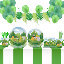 Recuerdos de fiesta de cumpleaños con temática de jungla para niños, conjunto de decoración de animales de dibujos animados para Baby Shower 2024 - compra barato