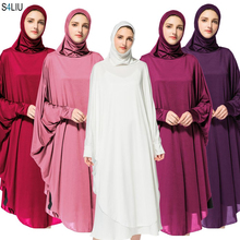 Новый Для женщин мусульманские леди Thobe платье хиджаб молитва рукав «летучая мышь» Ближнего Востока исламский Халат с капюшоном Абаи молитва хиджаб платье 2024 - купить недорого