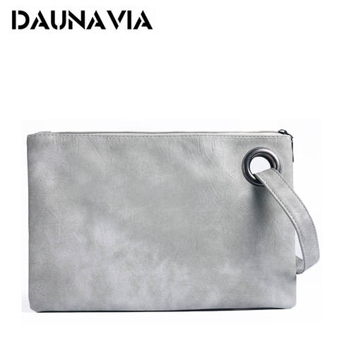 DAUNAVIA fashion women's clutch bag PU leather women envelope messenger bags clutch evening bag for female Clutches Handbags 2022 - buy cheap