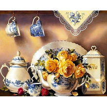 Mosaico de pintura diamante faça você mesmo pintura de diamante flores pintura de diamante ponto de cruz 3d h421 2024 - compre barato