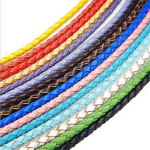 3mm Round Genuine Braided Leather Jewelry Cord Cow leather Rope DIY Fashion Necklace Bracelet Findings 2m 2024 - buy cheap