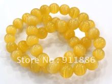 Charm Cats Eye Beads, Round Shape, Gold Yellow Color, Diameter:8mm,Wholesale,Diy Accessory Beads,As a Daily Gift,Free Shipping 2024 - buy cheap