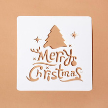 2pc Merry Christmas Stencils For Walls Painting Template DIY Scrapbooking Coloring Embossing Accessories Decoration Reusable 2024 - buy cheap