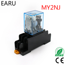 MY2P HH52P MY2NJ Relay Coil General DPDT Micro Mini Electromagnetic Relay Switch with Socket Base LED AC 110V 220V DC 12V 24V 2024 - buy cheap