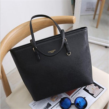 Fashion Women Leather Handbag Brief Shoulder Bags Black White Large Capacity Luxury Handbags Tote Bags Design Bolsos 2024 - buy cheap