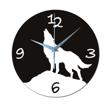 Wolf-Reloj de pared con espejo acrílico 3d, decoración moderna para el hogar y la sala de estar, pegatina de reloj de aguja de cuarzo, nueva oferta 2024 - compra barato