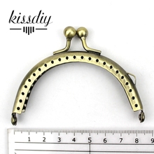 KISSDIY 10pcs  8.5cm Antique bronze Metal Purse Frame Glossy kiss clasp Handle for Bag Craft bag making sew, hardware accessory 2024 - buy cheap