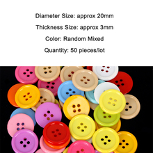 Круглые пластиковые пуговицы для рукоделия, 20 х3 мм, с 4 отверстиями, в ассортименте, 50 шт. 2024 - купить недорого