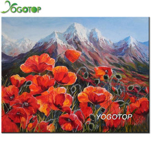 YOGOTOP DIY Diamond Painting Cross Stitch Poppy flower  5D Full Square Mosaic Embroidery Drill Rhinestones Decor landscape QA374 2024 - buy cheap