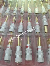 100 piezas. 24 K chapado en oro Audio silencioso Cable tubo Banana altavoz enchufe conector tornillo Cable y alambre 2024 - compra barato