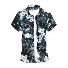 2019 Short Sleeve Mens Hawaiian Shirt Male Casual Camisa Masculina Flower Print Beach Summer Shirts Brand Clothing Men Plue Size 2024 - buy cheap
