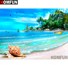 HOMFUN Full Square/Round Drill 5D DIY Diamond Painting "Seaside scenery" Embroidery Cross Stitch 3D Home Decor A10976 2024 - buy cheap