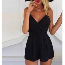 Women's Jumpsuit 2019 Suit Fit Fashion Black Bodycon Bodysuit Women's Shorts For Women Strapless V-Neck Vintage Playsuit *50 2024 - buy cheap