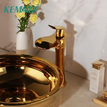 KEMAIDI-grifo de latón para lavabo de baño, mezclador dorado de un solo Mango, de agua caliente y fría, modelo torneiras banheiro 2024 - compra barato