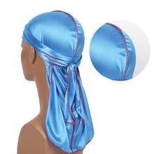 New Men's Colorful Silky Durags Turban Bandanas Headwear  Men Silk DuRag Doo Rag Pirate Hat Wave Caps Hair Accessories Durags 2024 - buy cheap