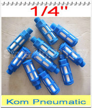 100pcs/lot Free Shipping Pneumatic 1/4" Thread Plastic Exhaust Silencer Muffler , Air Valve Noise Filter Reducer,Blue Color 2024 - buy cheap