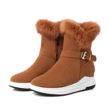 100% nova chegada botas de neve de salto plano botas de neve zip sapatos de inverno sapatos de inverno para as mulheres 2018 2024 - compre barato