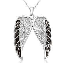 5pcs a lot rhodium plated angle wings pendant necklaces 2024 - buy cheap