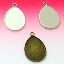 20pcs 13*18/18*25mm DIY Pendant Tray Setting with Blank Base for cabochon,Cameo Pendant for Glass Dome Jewelry Fittings 2024 - buy cheap