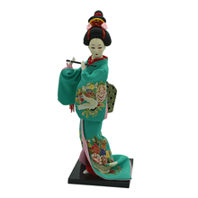 Boneca japonesa geisha de 12 polegadas, roupas verdes de decoração para casa 2024 - compre barato