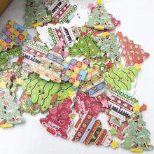 50 peças chique mistura a granel natal árvore madeira botão acessórios de costura botões decorativos artesanato de scrapbooking diy wb322 2024 - compre barato