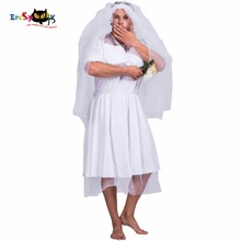 Женский кружевной костюм на Хэллоуин, забавный Свадебный костюм для невесты и вуаль для костюма 2024 - купить недорого