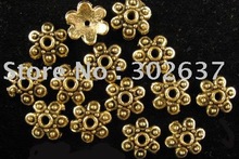 Envío Gratis 180 piezas oro antiguo con cuentas de Metal flor grano tapas A763G 2022 - compra barato
