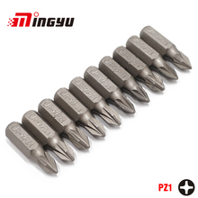 10 pces 1/4 "25mm pozidriv pz1 conjunto de bits chave de fenda ferramentas de reparo screwdriverskit hex shank broca para ferramentas manuais do agregado familiar de energia 2024 - compre barato