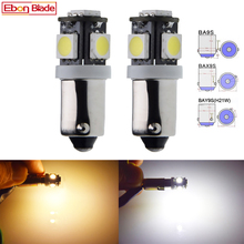 Lâmpadas led para automóveis ba9s bax9s, bay9s e h21w, 5smd, carro, dome, reversa, pacote de luz, cunha lateral, lâmpada, branco quente, 6v, 12v, 24v 2024 - compre barato